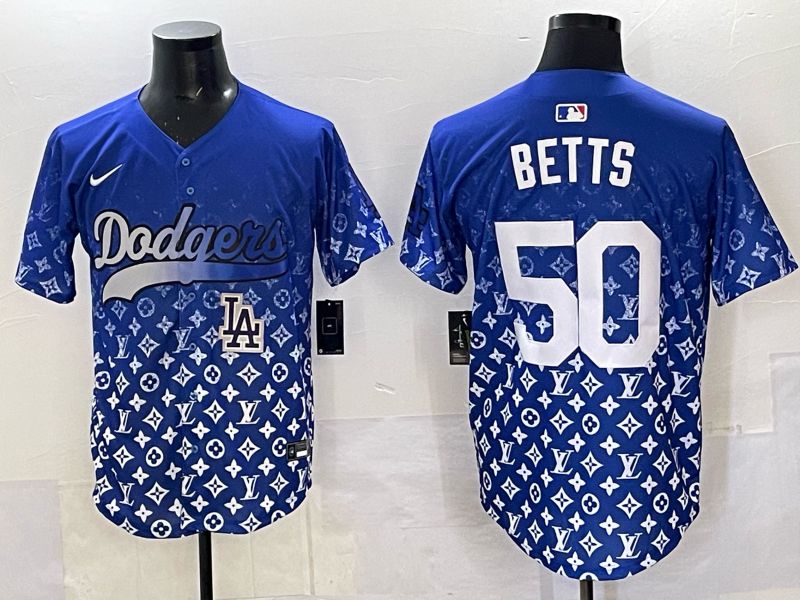 Men Los Angeles Dodgers #50 Betts Blue Nike 2025 MLB jersey 09